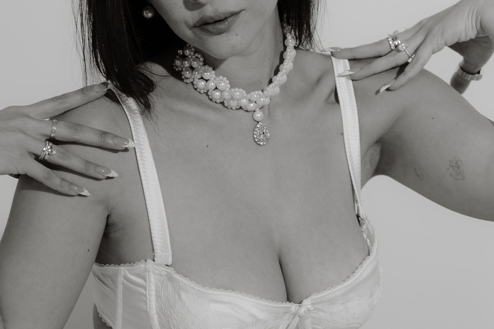Bridal boudoir session at The Spot Studio in Austin, TX with lace and heels